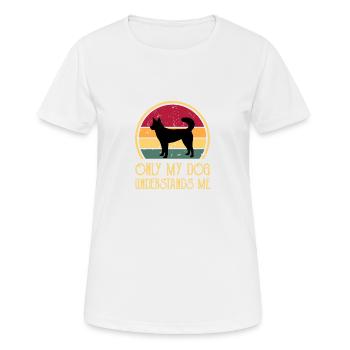 Kai Ken Dog Lover Silhouette Vintage Sunset - T-shirt respirant Femme - blanc - Devant - AI Model Female 172 dark (172cm)