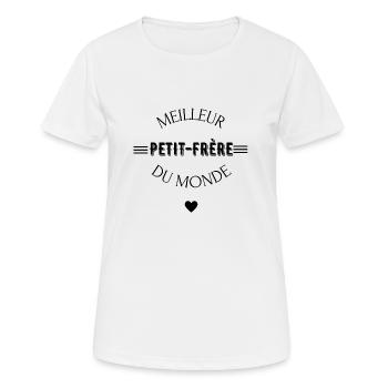 meilleur petit-frère du monde - T-shirt respirant Femme - blanc - Devant - AI Model Female 172 dark (172cm)