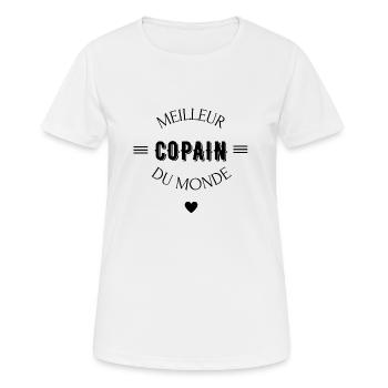meilleur copain du monde - T-shirt respirant Femme - blanc - Devant - AI Model Female 172 dark (172cm)