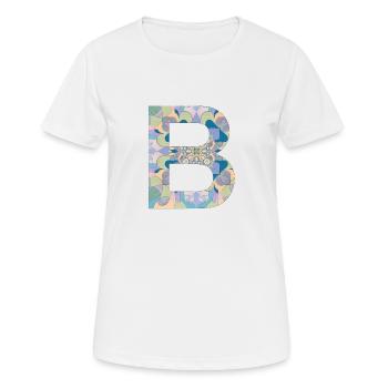 Lettre B en mandala - T-shirt respirant Femme - blanc - Devant - AI Model Female 172 dark (172cm)