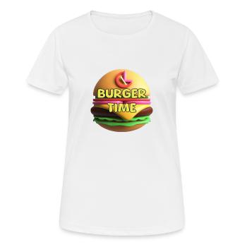 L’HEURE DU BURGER - T-shirt respirant Femme - blanc - Devant - AI Model Female 172 dark (172cm)