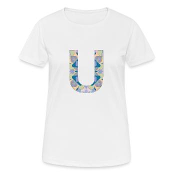 Lettre U en mandala - T-shirt respirant Femme - blanc - Devant - AI Model Female 172 dark (172cm)