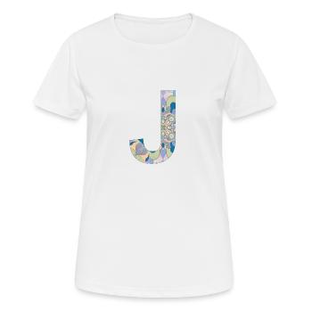 Letter J in mandala, ideal for displaying the first - Women's Breathable T-Shirt - white - Front - AI Model Female 172 dark (172cm)