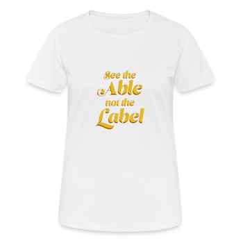 See the able not the label - T-shirt respirant Femme - blanc - Devant - AI Model Female 172 dark (172cm)