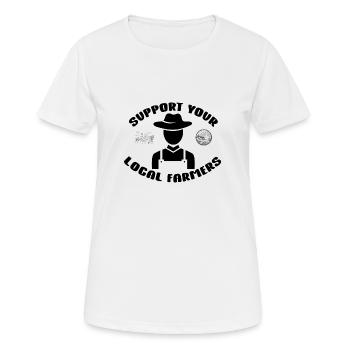 support your local Farmers - Women's Breathable T-Shirt - white - Front - AI Model Female 172 dark (172cm)