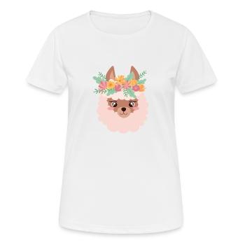 Lama Rosa - T-shirt respirant Femme - blanc - Devant - AI Model Female 172 dark (172cm)