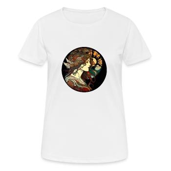 Mystischer Frauen-Jugendstil-Weg - Frauen T-Shirt atmungsaktiv - Weiß - Vorne - AI Model Female 172 dark (172cm)