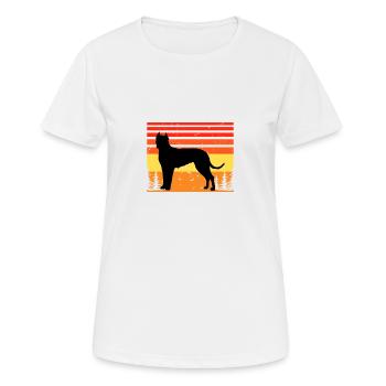 Cordoba Fighting Dog Lover Silhouette Retro Sunset - T-shirt respirant Femme - blanc - Devant - AI Model Female 172 dark (172cm)