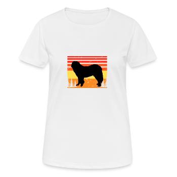 Chien de berger du Caucase Silhouette Rétro Coucher de soleil - T-shirt respirant Femme - blanc - Devant - AI Model Female 172 dark (172cm)