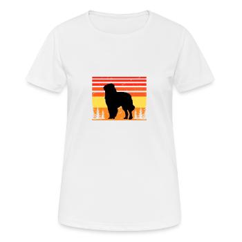 Chien de berger des Carpates Silhouette Rétro Coucher de soleil - T-shirt respirant Femme - blanc - Devant - AI Model Female 172 dark (172cm)