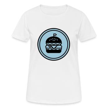 Cercle d'icônes de hamburger - T-shirt respirant Femme - blanc - Devant - AI Model Female 172 dark (172cm)