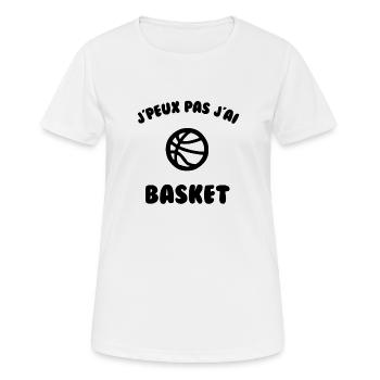 J’peux pas j’ai basket - T-shirt respirant Femme - blanc - Devant - AI Model Female 172 dark (172cm)