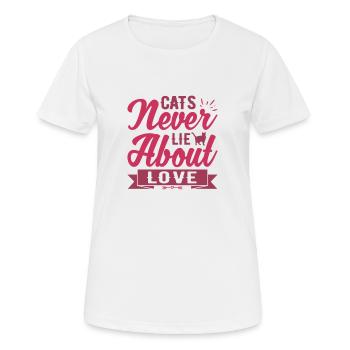 Cats never lie about love - Women's Breathable T-Shirt - white - Front - AI Model Female 172 dark (172cm)