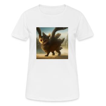 Chat volant - T-shirt respirant Femme - blanc - Devant - AI Model Female 172 dark (172cm)