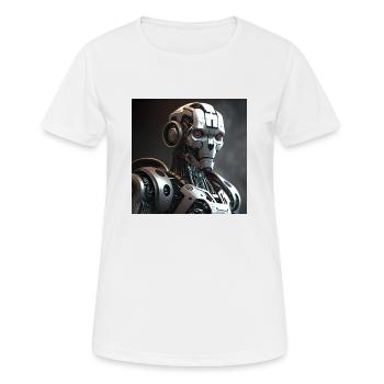 Rotäugiger Cyborg-Roboter - Frauen T-Shirt atmungsaktiv - Weiß - Vorne - AI Model Female 172 dark (172cm)