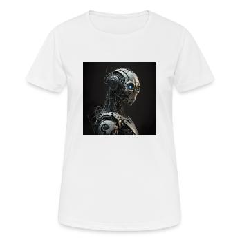 Blauäugiger Cyborg-Roboter - Frauen T-Shirt atmungsaktiv - Weiß - Vorne - AI Model Female 172 dark (172cm)