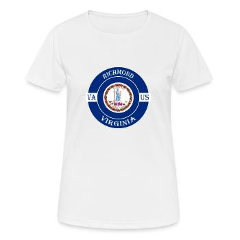 Richmond Virginia Flag USA Travel Souvenir Badge - T-shirt respirant Femme - blanc - Devant - AI Model Female 172 dark (172cm)