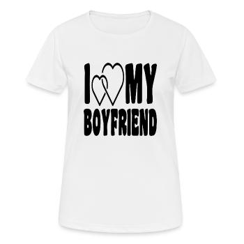 I love my boyfriend - Frauen T-Shirt atmungsaktiv - Weiß - Vorne - AI Model Female 172 dark (172cm)