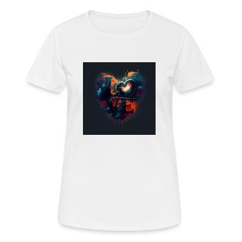 Trendy Valentine's Day illustration - Women's Breathable T-Shirt - white - Front - AI Model Female 172 dark (172cm)