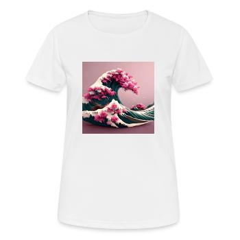 Blumen-Tsunami - Frauen T-Shirt atmungsaktiv - Weiß - Vorne - AI Model Female 172 dark (172cm)