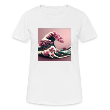 Tsunami Florale - T-shirt respirant Femme - blanc - Devant - AI Model Female 172 dark (172cm)