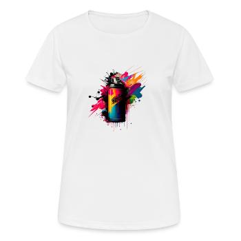 Graffiti - Frauen T-Shirt atmungsaktiv - Weiß - Vorne - AI Model Female 172 dark (172cm)