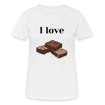 I love Brownies. - Frauen T-Shirt atmungsaktiv - Weiß - Vorne - AI Model Female 172 dark (172cm)