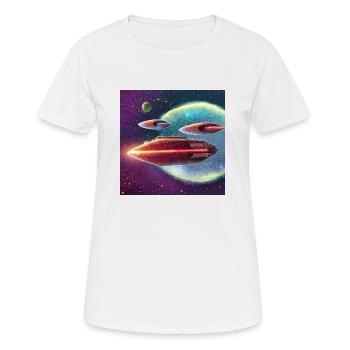 Créativité cosmique 11 - T-shirt respirant Femme - blanc - Devant - AI Model Female 172 dark (172cm)