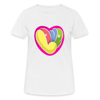 Love Herz - Frauen T-Shirt atmungsaktiv - Weiß - Vorne - AI Model Female 172 dark (172cm)