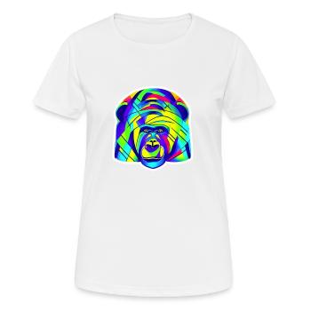 Gorilla Neonfarben Kunstwerk - Digital KI Art - Frauen T-Shirt atmungsaktiv - Weiß - Vorne - AI Model Female 172 dark (172cm)