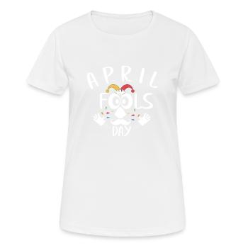 Poisson d’avril Avril Avril - T-shirt respirant Femme - blanc - Devant - AI Model Female 172 dark (172cm)