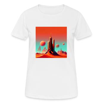Colonisation de Mars - T-shirt respirant Femme - blanc - Devant - AI Model Female 172 dark (172cm)