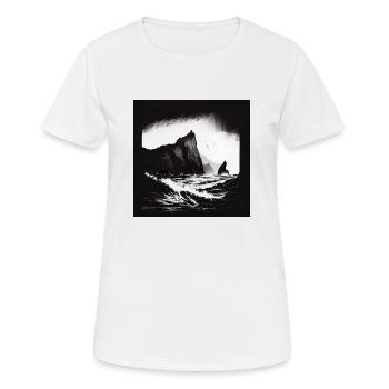 Mer agitée avec falaises - T-shirt respirant Femme - blanc - Devant - AI Model Female 172 dark (172cm)