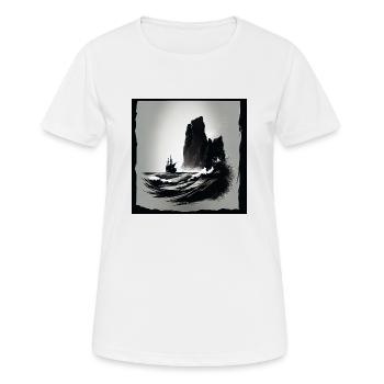 rough sea with cliffs - Women's Breathable T-Shirt - white - Front - AI Model Female 172 dark (172cm)