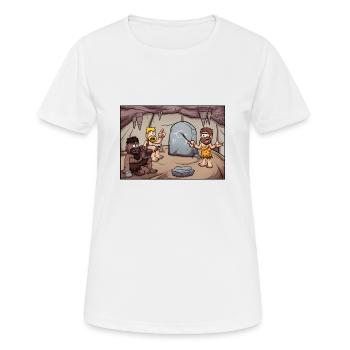 Apprentissage des hommes des cavernes - T-shirt respirant Femme - blanc - Devant - AI Model Female 172 dark (172cm)