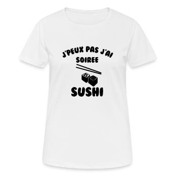 soirée Sushi - T-shirt respirant Femme - blanc - Devant - AI Model Female 172 dark (172cm)