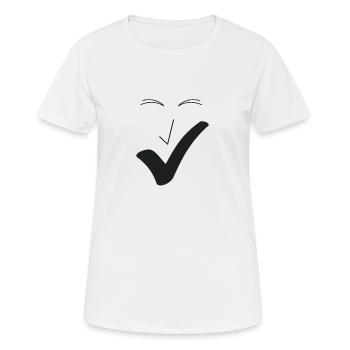 Feines Lächeln Feines Gesicht A01. - Frauen T-Shirt atmungsaktiv - Weiß - Vorne - AI Model Female 172 dark (172cm)