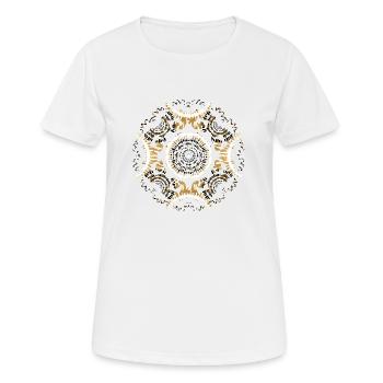 Mandala yoga boho fleur amour paix nature - T-shirt respirant Femme - blanc - Devant - AI Model Female 172 dark (172cm)