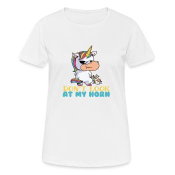 Ne regarde pas mon klaxon - T-shirt respirant Femme - blanc - Devant - AI Model Female 172 dark (172cm)