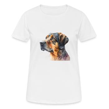 Watercolour Dog / Hund - Frauen T-Shirt atmungsaktiv - Weiß - Vorne - AI Model Female 172 dark (172cm)