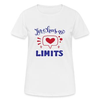 Love has no Limits - Frauen T-Shirt atmungsaktiv - Weiß - Vorne - AI Model Female 172 dark (172cm)