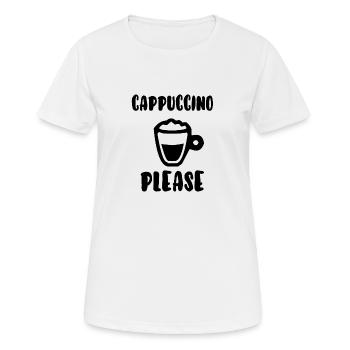 Cappuccino bitte - Frauen T-Shirt atmungsaktiv - Weiß - Vorne - AI Model Female 172 dark (172cm)