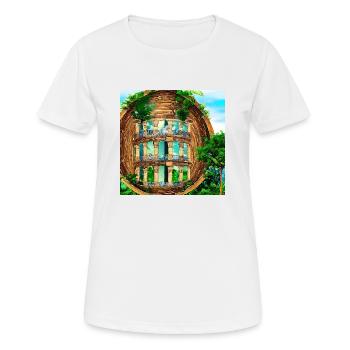 Abstrakte Säulen in Natur Umgebung - Frauen T-Shirt atmungsaktiv - Weiß - Vorne - AI Model Female 172 dark (172cm)