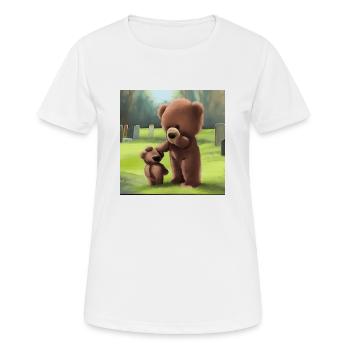Triste famille en peluche dans un cimetière - T-shirt respirant Femme - blanc - Devant - AI Model Female 172 dark (172cm)