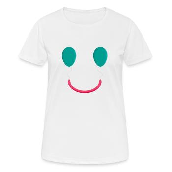 SOURIRE DE BALLON - T-shirt respirant Femme - blanc - Devant - AI Model Female 172 dark (172cm)