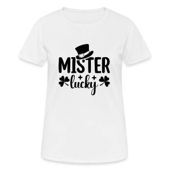 Mister Lucky - Frauen T-Shirt atmungsaktiv - Weiß - Vorne - AI Model Female 172 dark (172cm)
