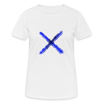 Croix bleue - T-shirt respirant Femme - blanc - Devant - AI Model Female 172 dark (172cm)