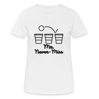 Beer Pong Pro | Mr. Never Miss - Women's Breathable T-Shirt - white - Front - AI Model Female 172 dark (172cm)
