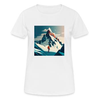 Illustration Bergskifahrer, Skipiste - Frauen T-Shirt atmungsaktiv - Weiß - Vorne - AI Model Female 172 dark (172cm)