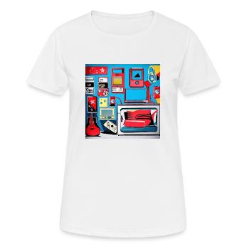 Chambre Rétro de Style Années 80 - T-shirt respirant Femme - blanc - Devant - AI Model Female 172 dark (172cm)